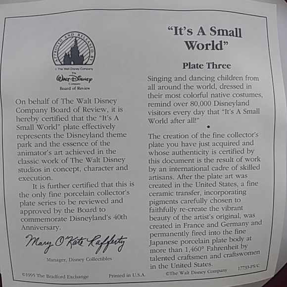 VTG. Disneyland's 40th Anniversary Plate. - Picture 6 of 6